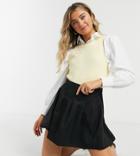 Daisy Street Mini Pleated Tennis Skirt-black