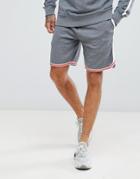 Diesel Logo Embroidered Jersey Shorts With Side Stripe - Gray