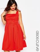 Asos Curve Debutante Midi Dress - Red