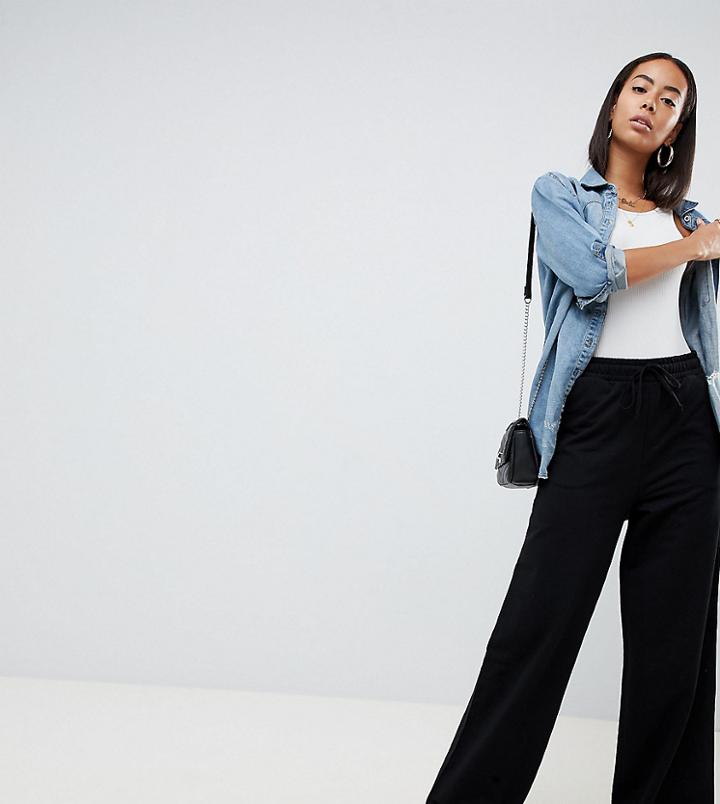 Asos Design Tall Basic Wide Leg Joggers - Black