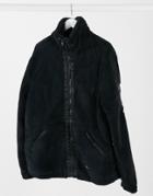 Asos Unrvlld Spply Zip Through Fleece Jacket In Black