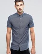 Jack & Jones Premium Mini Polka Short Sleeve Shirt - Navy
