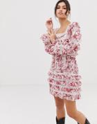 Stevie May British India Floral Print Ruffle Dress - Multi