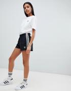 Adidas Originals Three Stripe Shorts In Black - Black