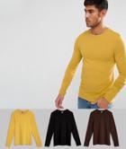 Asos Design Extreme Muscle Fit Long Sleeve T-shirt 3 Pack Save - Multi