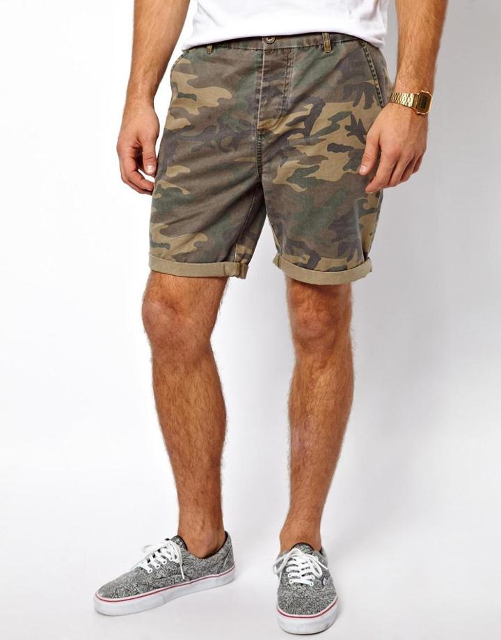 Asos Chino Short With Camo Print