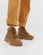 New Look Chunky Hiking Boots In Tan