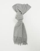 Pieces Scarf With Tassels In Light Gray-black