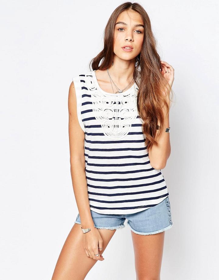 Brave Soul Stripe Crochet Top