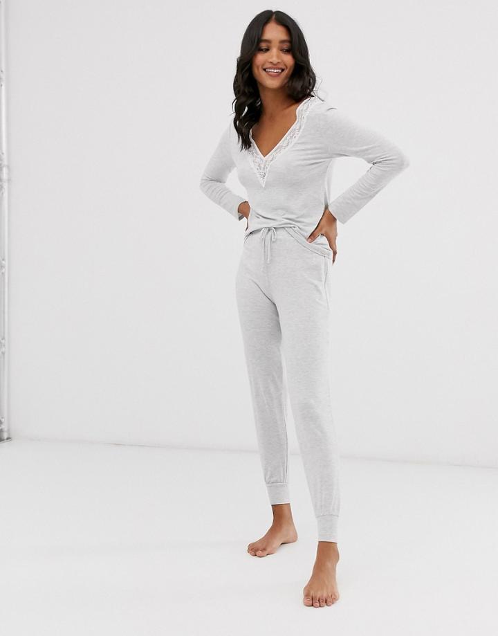 Dorina Heather Modal Lounge Jogger In Gray