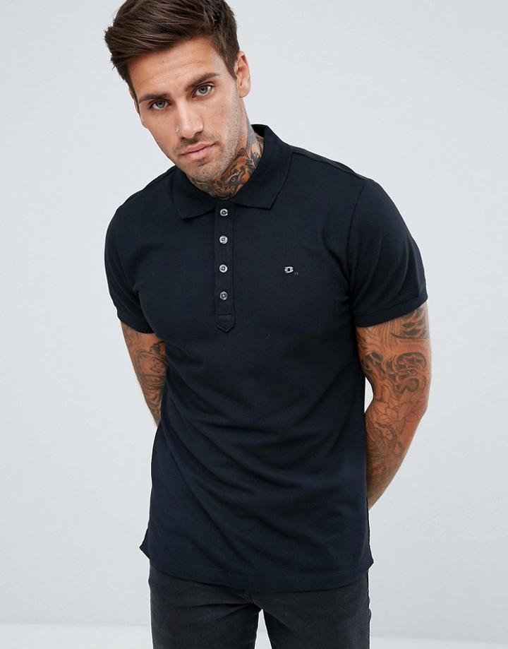 Diesel T-heal Logo Polo In Black - Black