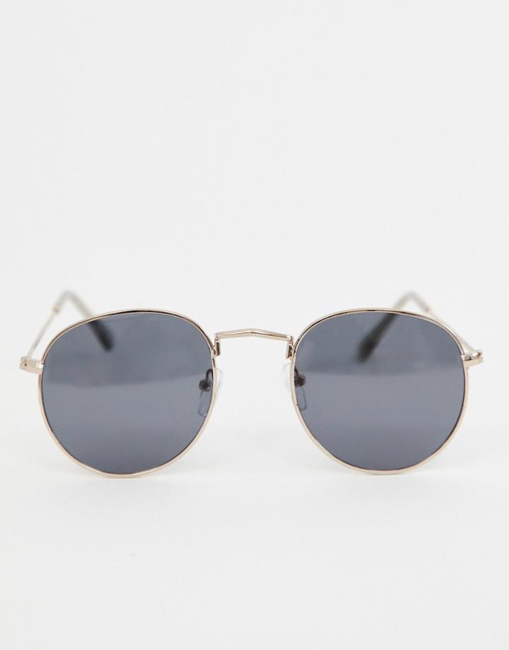 7x Round Glasses Copper Frame - Gold