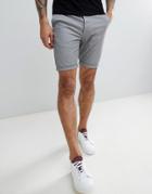 Asos Skinny Chino Shorts In Light Gray