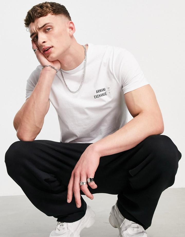 Armani Exchange Small Text Box Logo T-shirt In White