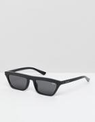 Quay Australia Finesse Slim Square Sunglasses In Black - Black