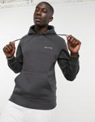Nicce Hoodie With Chest Logo In Charcoal-grey