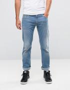 Love Moschino Slim Fit Back Pocket Print Jeans - Blue