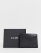 Diesel Billfold Wallet In Black Leather - Black