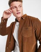 Gant Logo Cord Shirt Buttondown Regular Fit In Roasted Walnut-brown