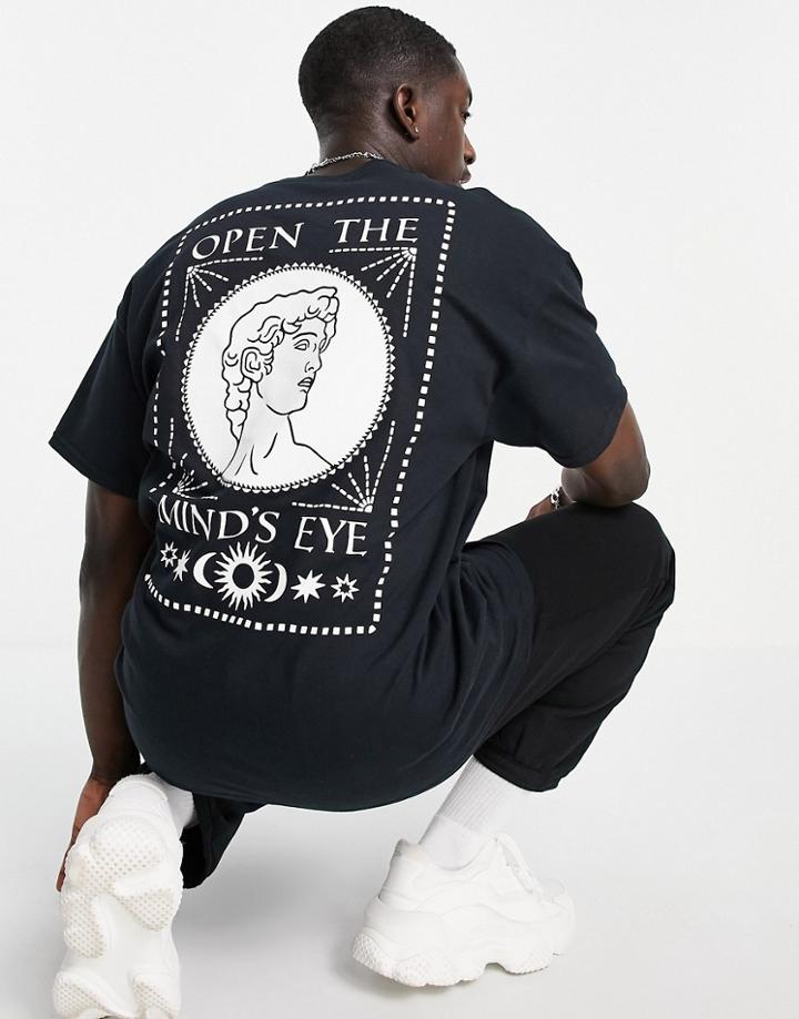 Hnr Ldn Minds Eye Back Print T-shirt In Black