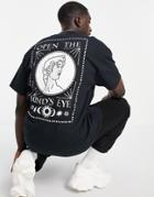 Hnr Ldn Minds Eye Back Print T-shirt In Black