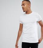 Asos Design Tall T-shirt With Roll Sleeve - White