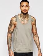 Asos Tank With Classic Fit In Gray - Gray