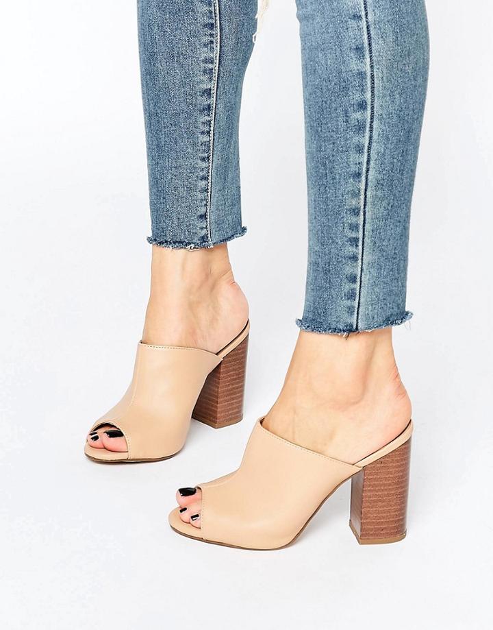 New Look Block Heel Mule - Stone