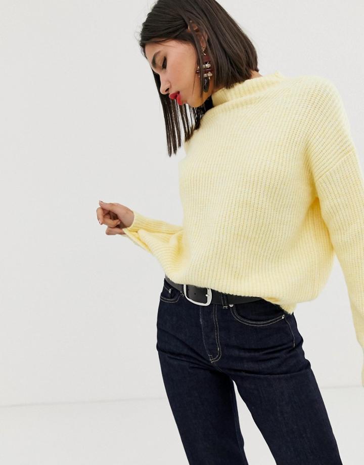 Mango Oversized Sweater In Yellow - Yellow