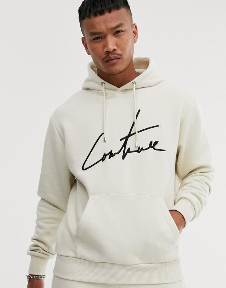 The Couture Club Essential Hoodie In Off White - White
