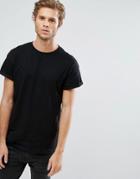 New Look T-shirt With Rolled Sleeves In Black - Black