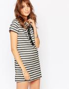 Pepe Jeans Stripe Dress With Lace Up Front - Stripe