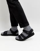 Asos Sandals In Black With Tape Straps - Black