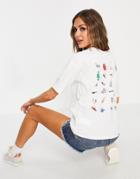 Puma Downtown T-shirt In White With Backprint