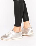 Le Coq Sportif Rose Gold Metallic Wendon Sneakers - Gray