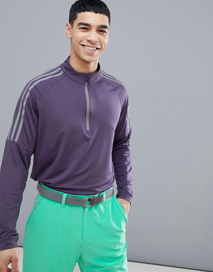 Adidas Golf Half Zip Sweat In Purple Cd9940 - Purple