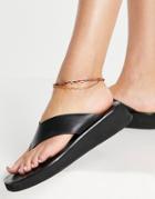 Asos Design Multirow Anklet With Twisted Thread And Fine Chain In Gold Tone