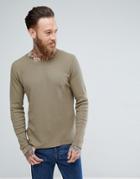 Nudie Jeans Co Orvar Waffle Mended Long Sleeve - Green