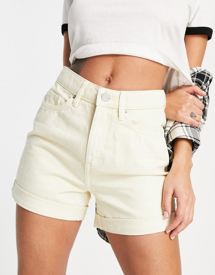 Miss Selfridge Boyfriend High Waist Short In Yellow