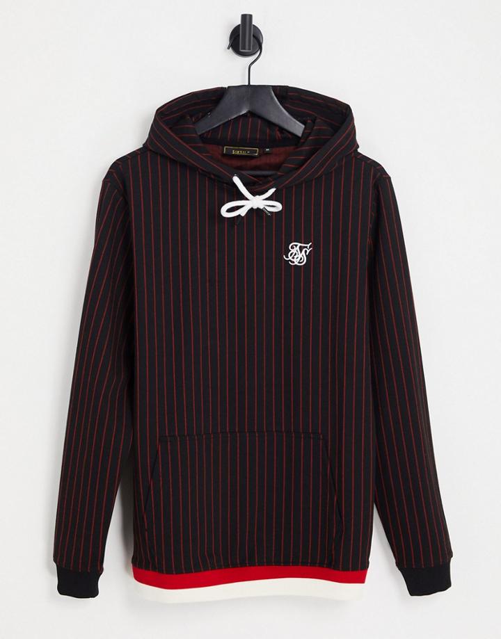 Siksilk Oversized Hoodie In Black With Red Pinstripe - Part Of A Set