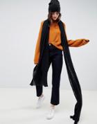 Asos Design Oversized Long Knit Scarf In Recycled Polyester - Black