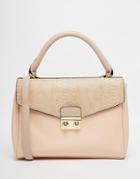 Asos Satchel Bag With Faux Snake Flap - Multi