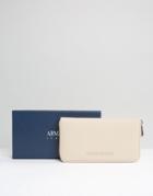 Armani Jeans Zip Around Purse In Blush - Beige