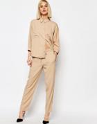Selected Nevia Relaxed Pants - Beige