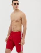 Adidas 3 Stripes Swimming Shorts Red - Red