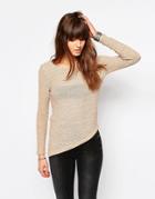 Only Sweater With Asymmetric Hem - Beige