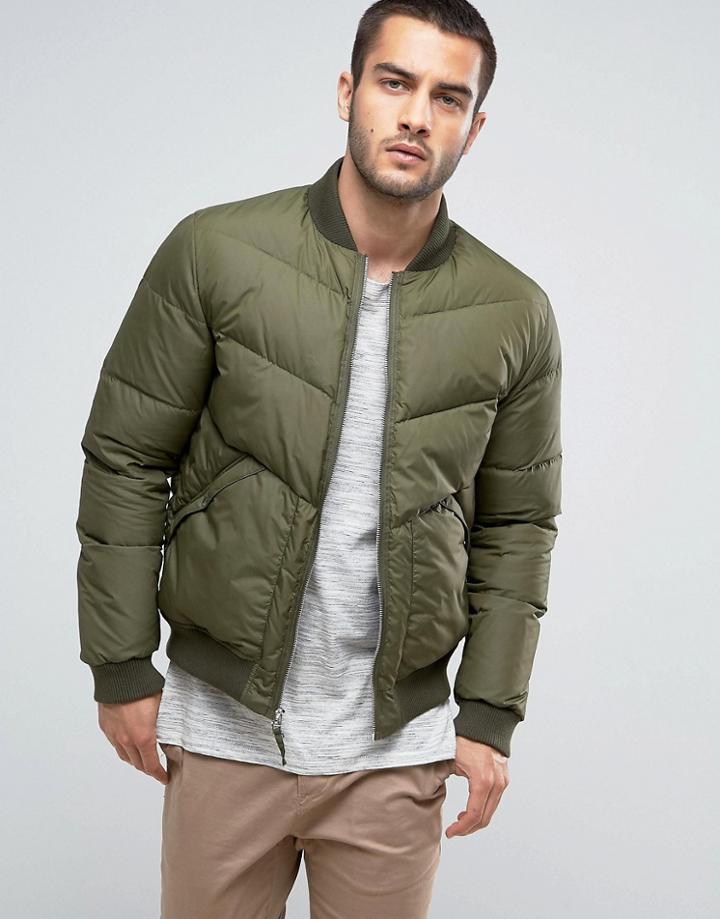 Penfield Vanleer Down Quilt Bomber In Green - Green