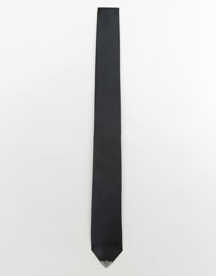 Noose & Monkey Tie With Metal Tipping - Black