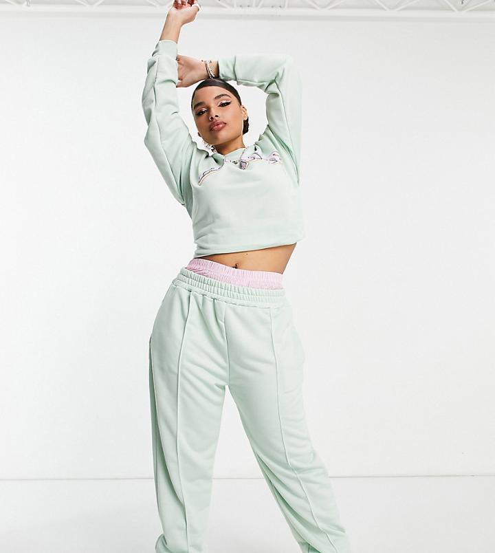 Asos Design Curve Set Oversized Sweatpants In Aqua Green