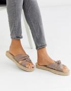 Asos Design Florentine Woven Leather Sandal In Tan-brown